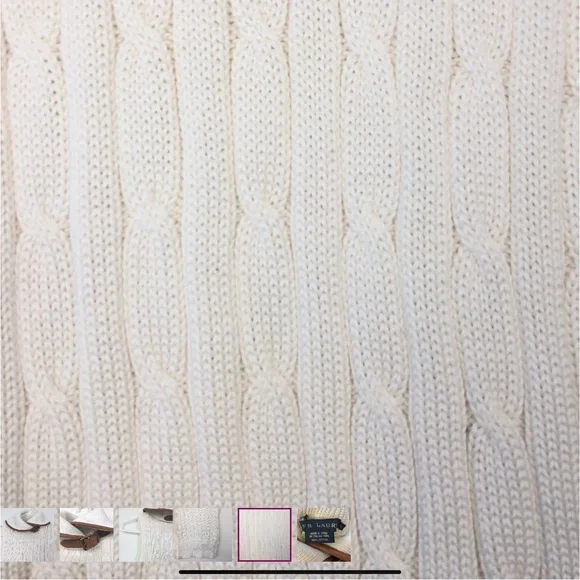 Ralph Lauren Blue Label Cream Cable Knit Turtleneck Buckle Sweater - Picture 7 of 8